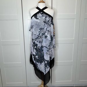 Rachel Roy S Halter Chiffon Layered Handkerchief Hem Dress New Floral